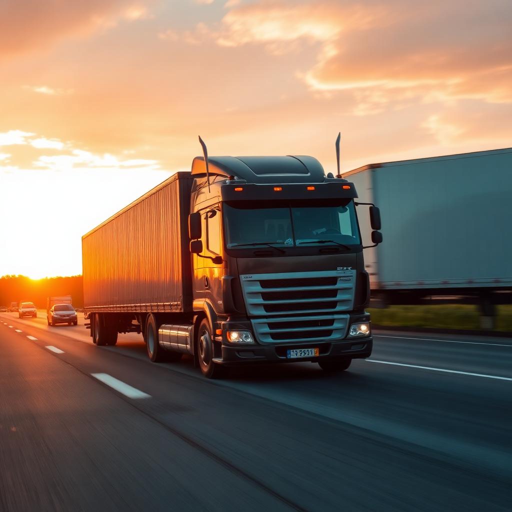 Freight trucks on highway